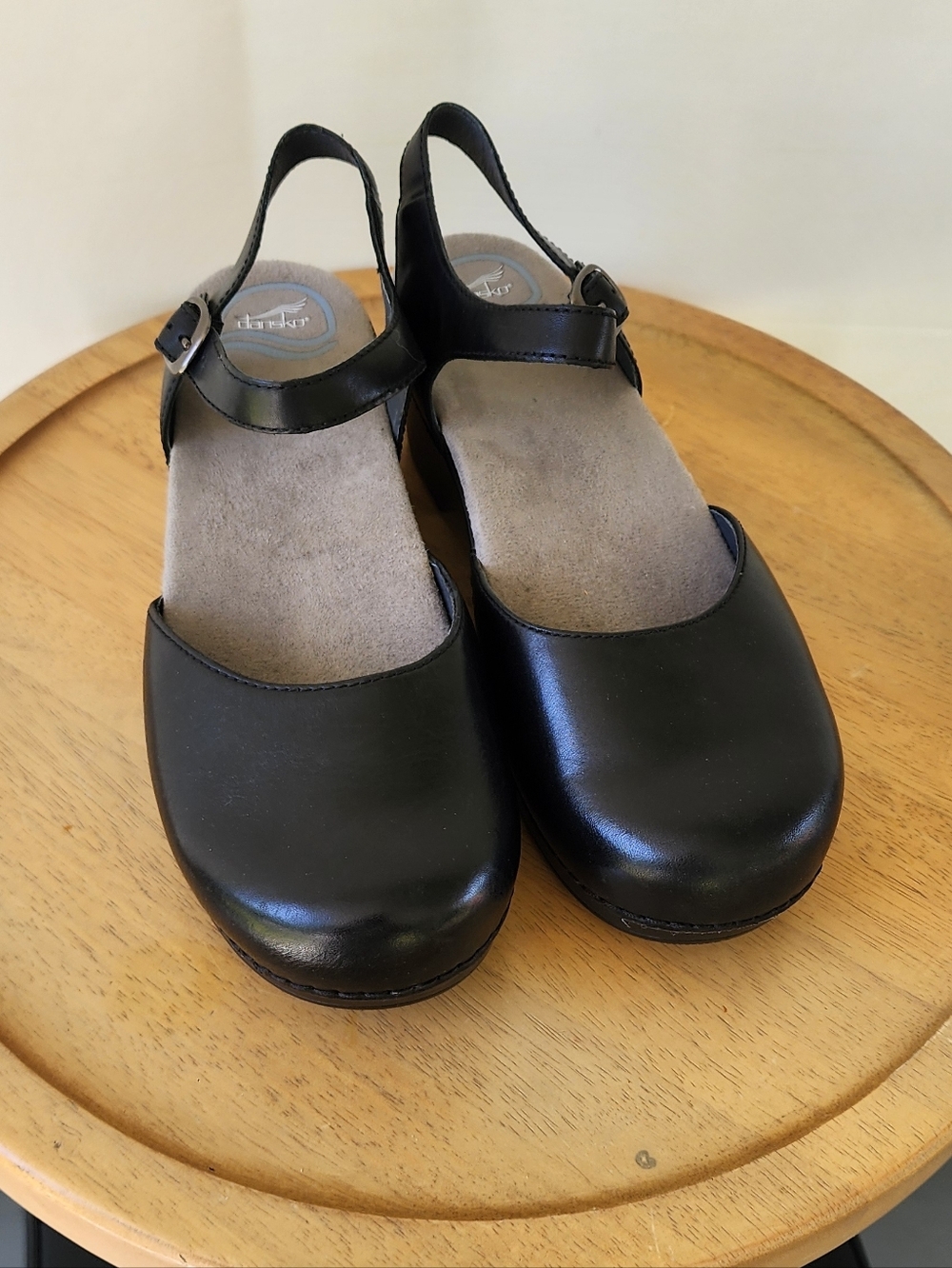 Dansko Sam Black Leather Mary Jane Glogs - Picture 3 of 12